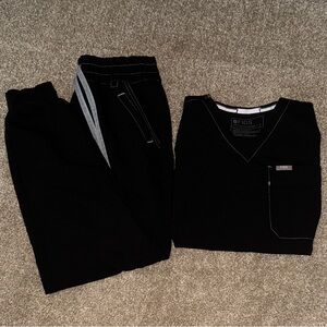 Figs Women’s Black Scrub Set with White Stitching *LIMITED EDITION*